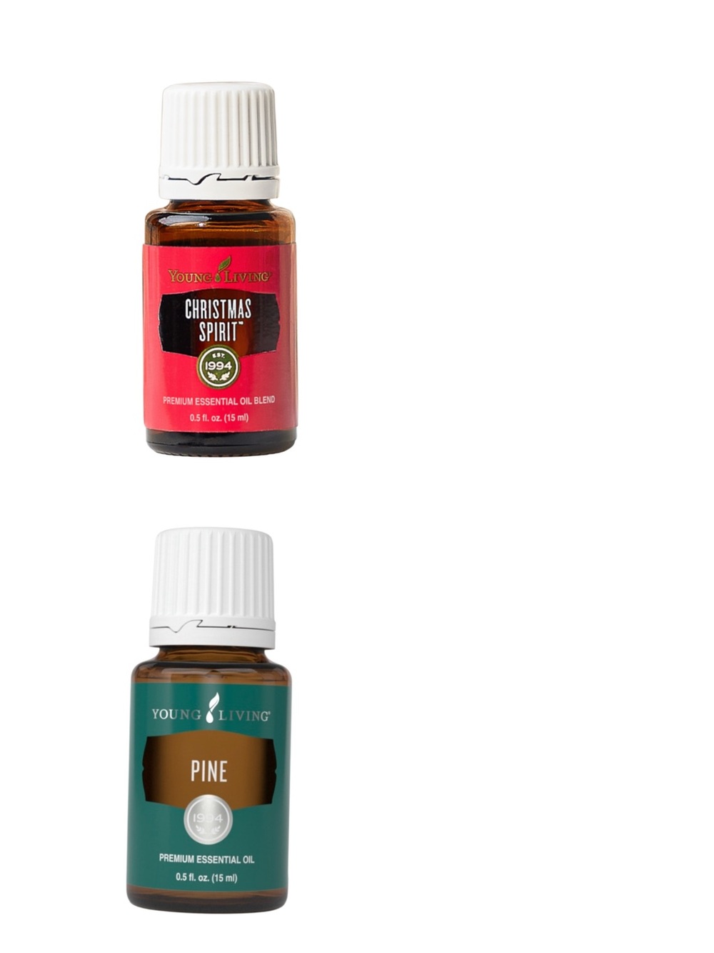 Young Living Essential Oils, Set of 2 Christmas Spirit and Pine 5ml each NWT